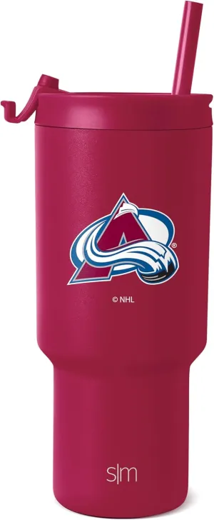 Simple Modern Officially Licensed NHL Colorado Avalanche 30 oz Tumbler with Flip Lid and Straws | Hockey Insulated Cup Stainless Steel | Gifts for Men Women | Trek Collection | Colorado Avalanche