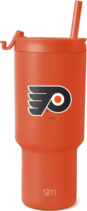 Simple Modern Officially Licensed NHL Philadelphia Flyers 30 oz Tumbler with Flip Lid and Straws | Hockey Insulated Cup Stainless Steel | Gifts for Men Women | Trek Collection | Philadelphia Flyers