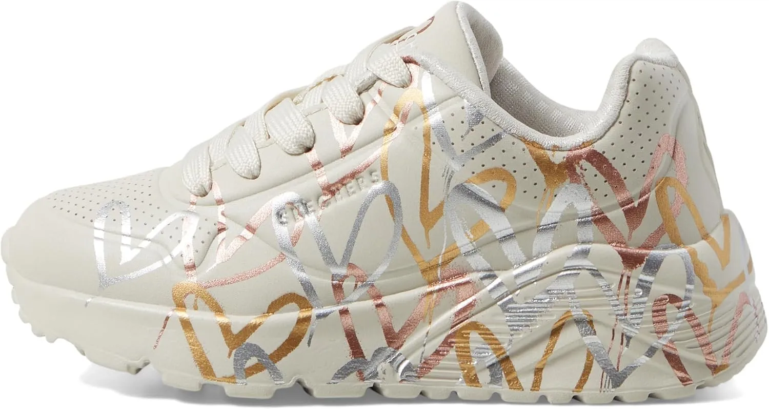 Skechers Girl's Uno Lite-Metallic Love Sneaker