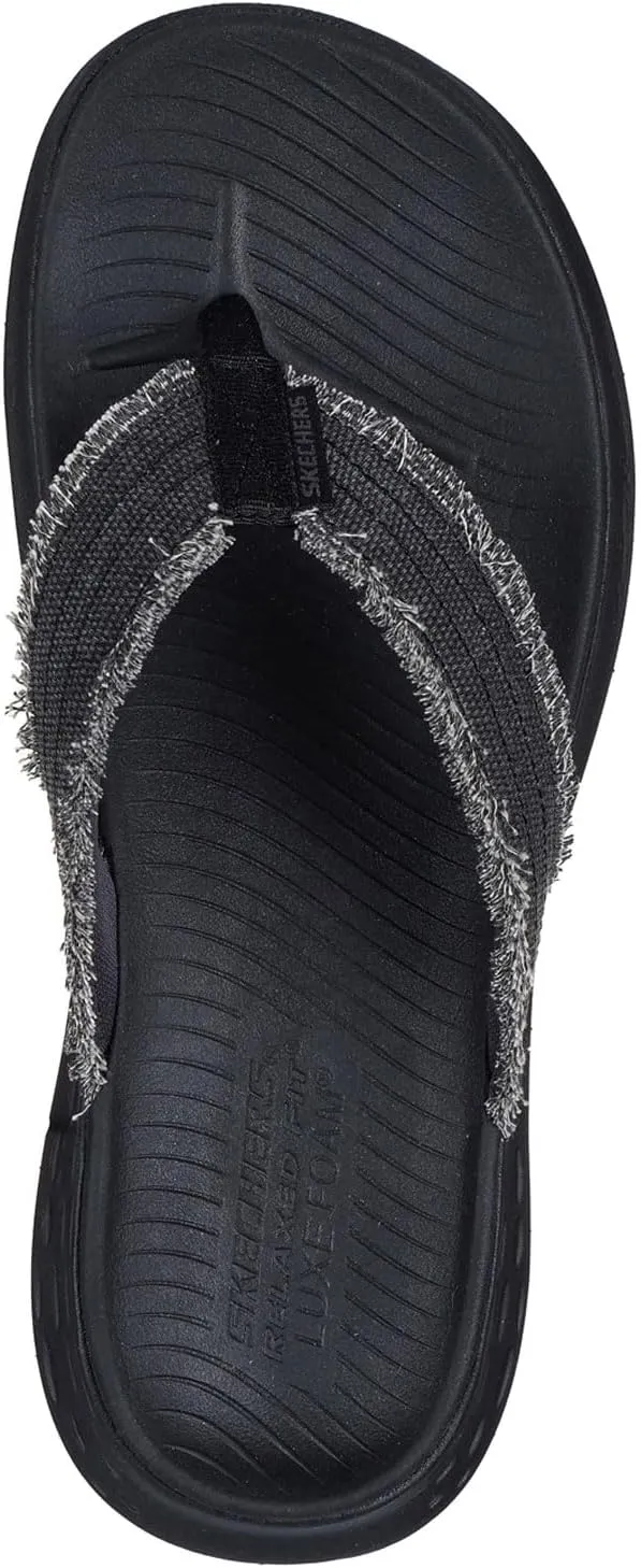 Skechers Men's Parson Sd-Gino Thong Sandal with Frayed Edges