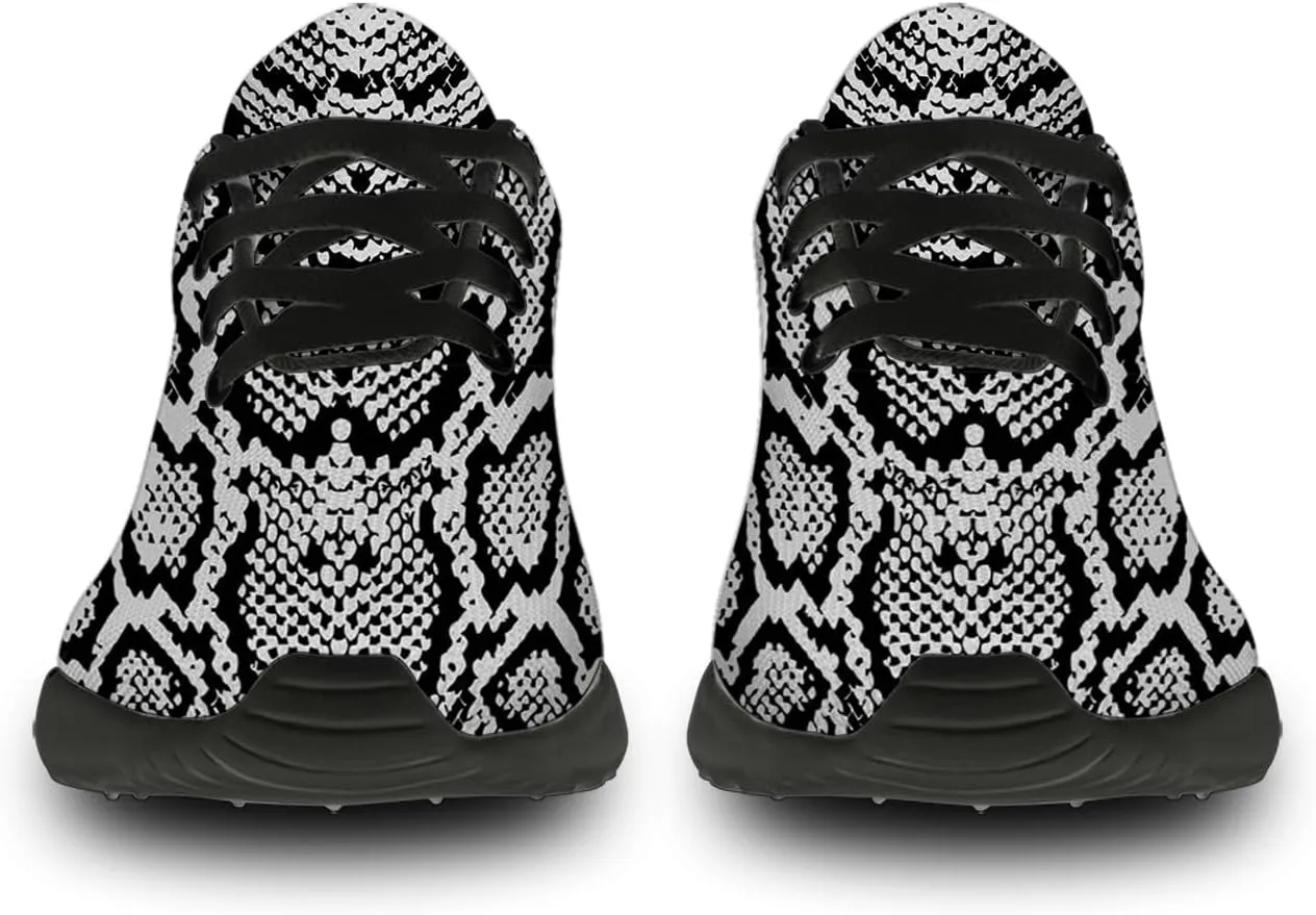 Snake Skin Print Shoes for Men Women Lightweight Comfort Running Tennis Walking Sneakers Gifts for Dad Mom