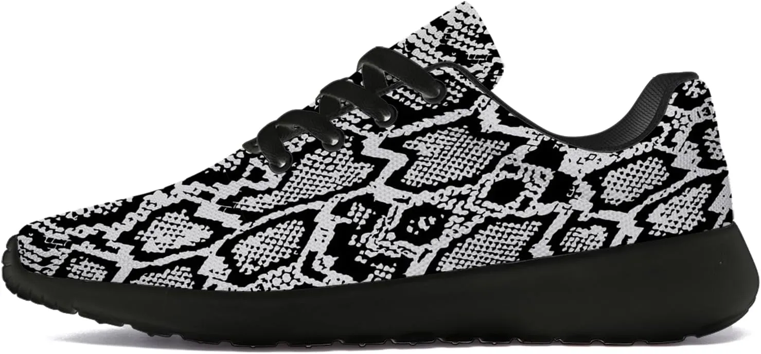 Snake Skin Print Shoes for Men Women Lightweight Comfort Running Tennis Walking Sneakers Gifts for Dad Mom