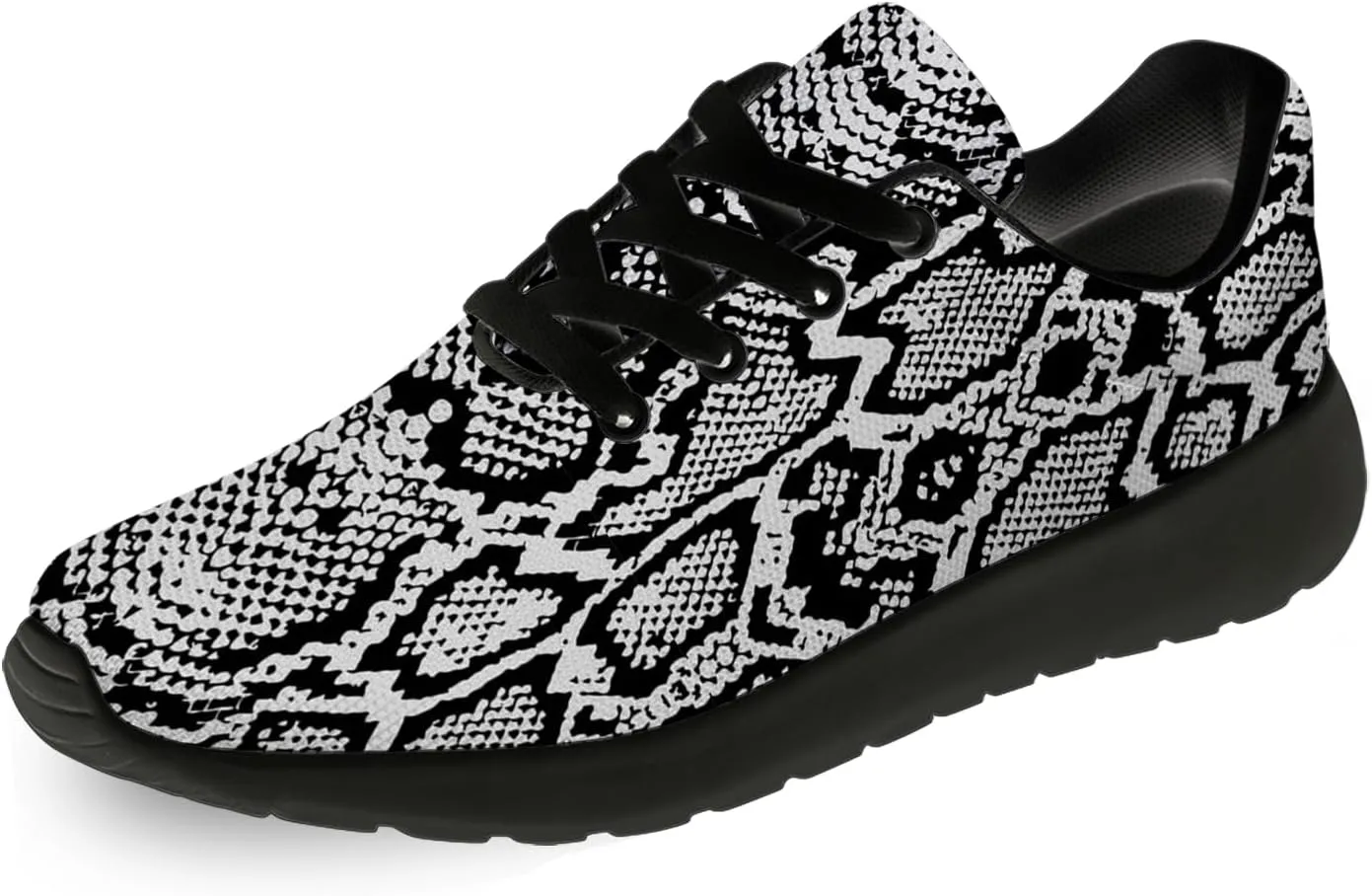 Snake Skin Print Shoes for Men Women Lightweight Comfort Running Tennis Walking Sneakers Gifts for Dad Mom