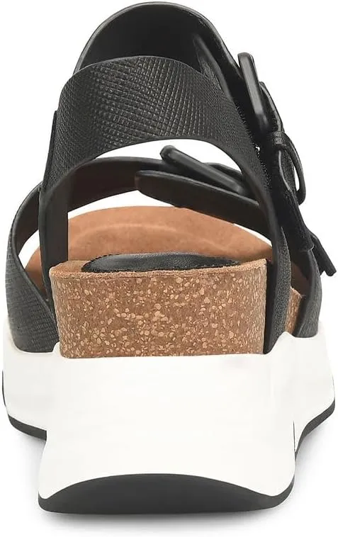 Sofft Womens Castello Leather Open Toe Wedge Sandals