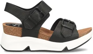 Sofft Womens Castello Leather Open Toe Wedge Sandals
