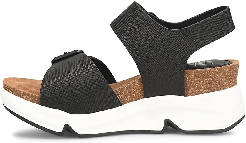 Sofft Womens Castello Leather Open Toe Wedge Sandals