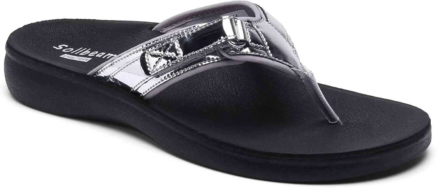 SOLLBEAM Womens Original Orthotic Comfort Thong Style Flip Flops Sandals With Arch Support Heel Cup