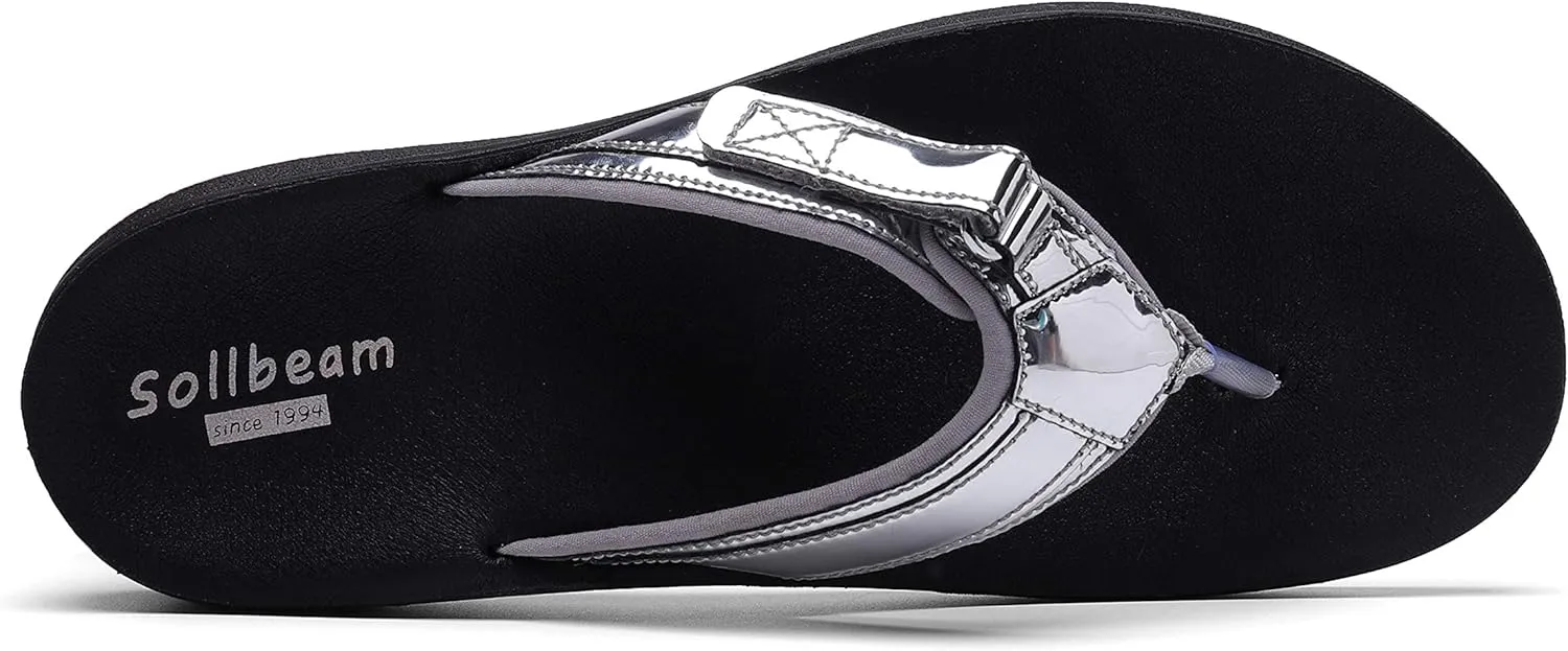 SOLLBEAM Womens Original Orthotic Comfort Thong Style Flip Flops Sandals With Arch Support Heel Cup