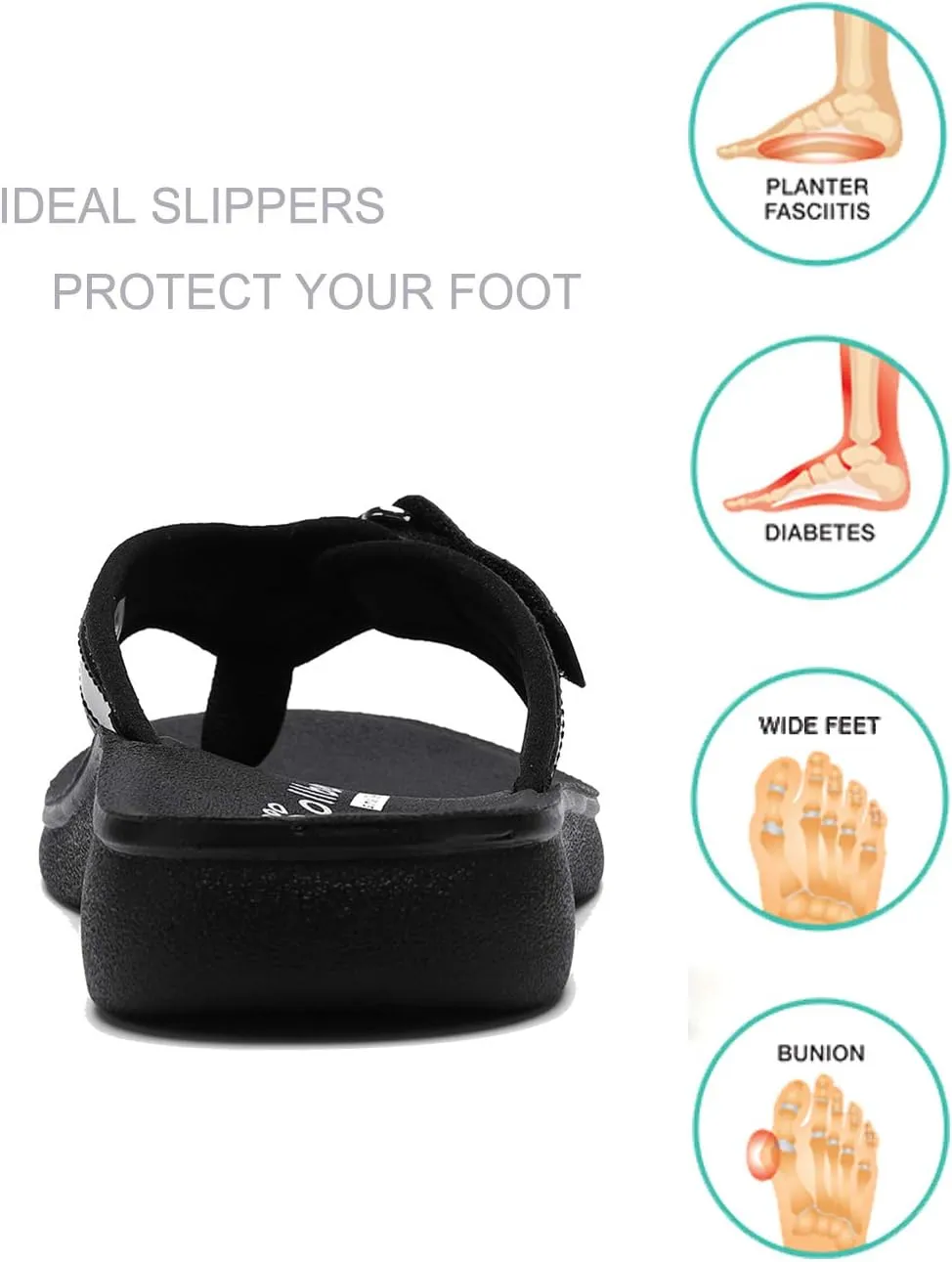 SOLLBEAM Womens Original Orthotic Comfort Thong Style Flip Flops Sandals With Arch Support Heel Cup