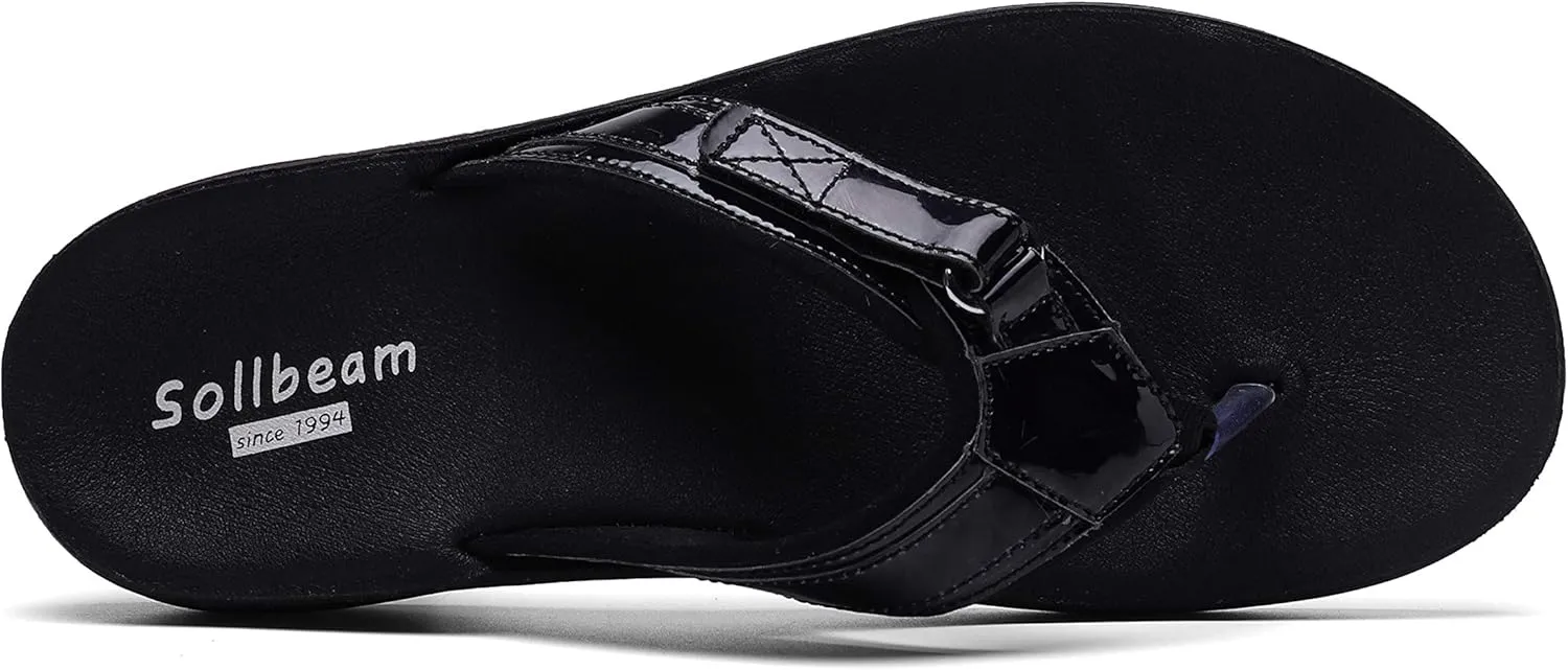 SOLLBEAM Womens Original Orthotic Comfort Thong Style Flip Flops Sandals With Arch Support Heel Cup