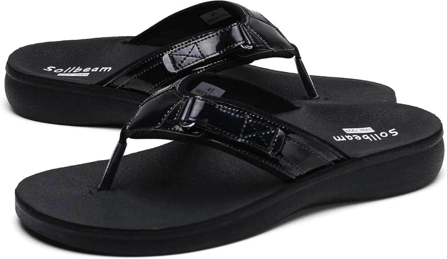 SOLLBEAM Womens Original Orthotic Comfort Thong Style Flip Flops Sandals With Arch Support Heel Cup
