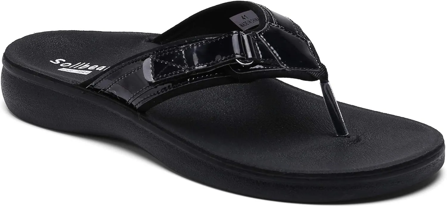 SOLLBEAM Womens Original Orthotic Comfort Thong Style Flip Flops Sandals With Arch Support Heel Cup