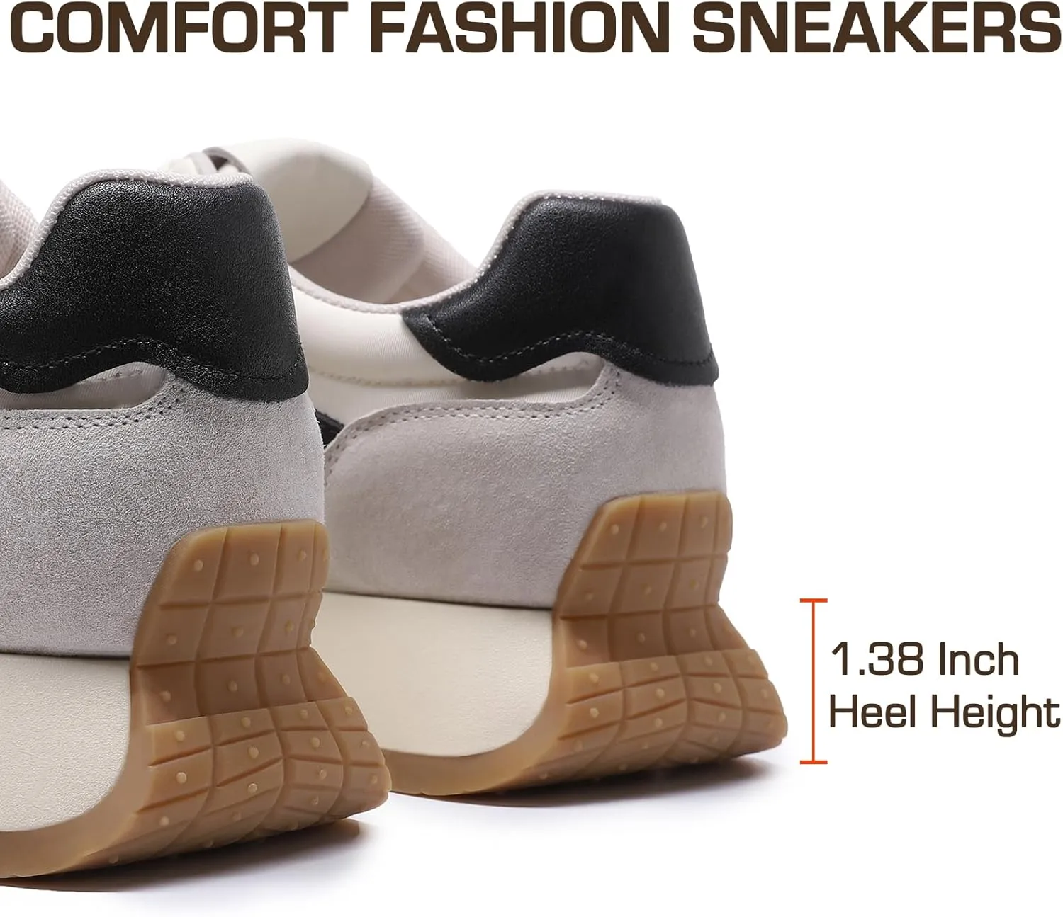 somiliss Sneakers for Women Breathable Fabric Genuine Leather Suede Upper Non Slip Walking Shoes Running Tennis Fashion Sneakers