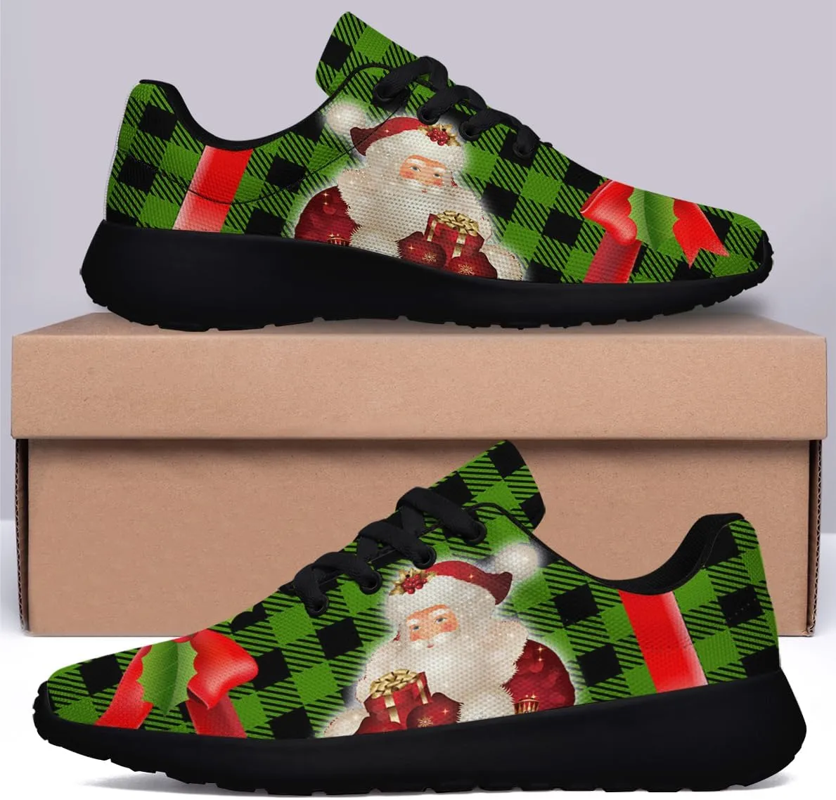 Sonzj-II Christmas Shoes Women Running Shoes Men Lightweight Walking Sneakers Mesh Athletic Sport Shoes