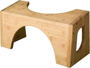 Squatty Potty The Original Toilet Stool - Bamboo Flip, 7" and 9" Adjustable Heights, Brown - Improve Bathroom Posture and Comfort