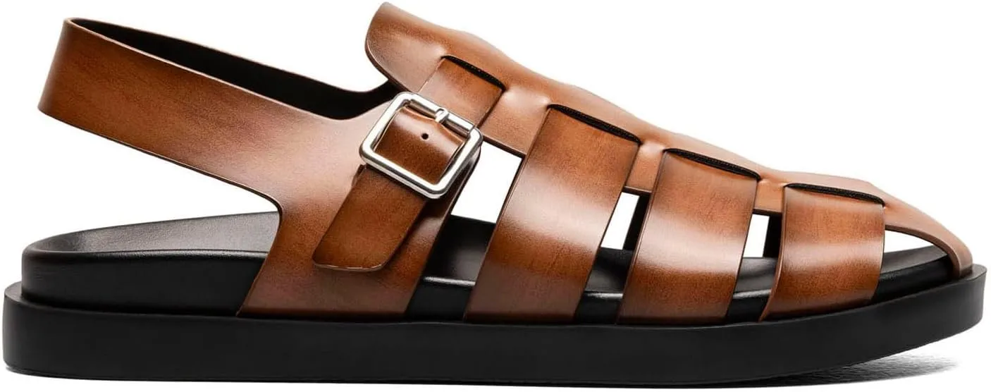 STACY ADAMS Men's Montego Slingback Buckle Sandal Flat