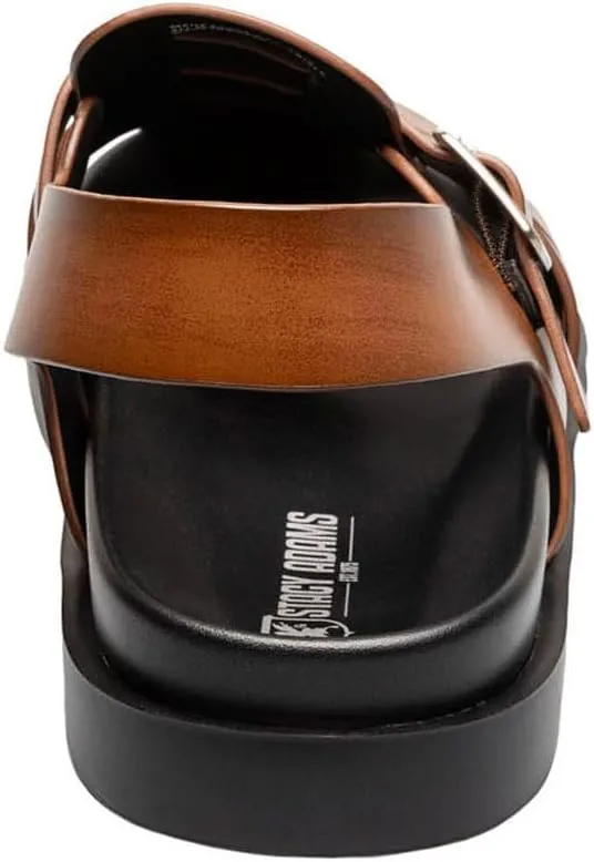 STACY ADAMS Men's Montego Slingback Buckle Sandal Flat