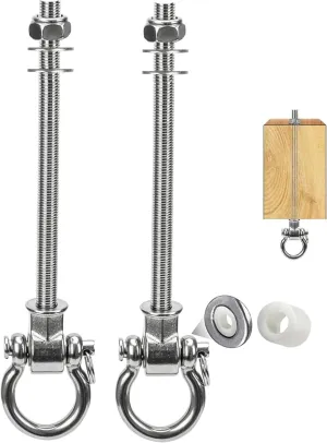 Stainless Steel 304 Swing Hangers with Bearings, Set of 2, Heavy Duty Screw Brackets for Hanging Chairs, Swings, Punching Bag, 1500LB Capacity