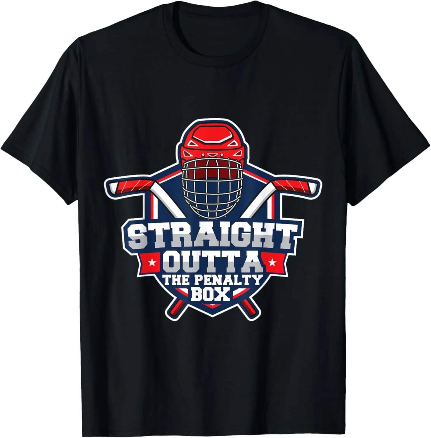 Straight Outta The Penalty Box Funny Ice Hockey Player Sport T-Shirt