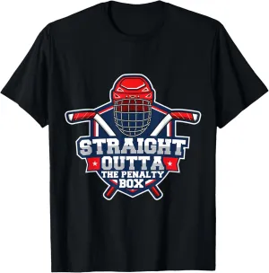 Straight Outta The Penalty Box Funny Ice Hockey Player Sport T-Shirt