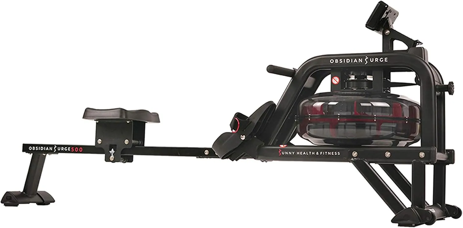 Sunny Health & Fitness Water Rowing Machine with Intense Dynamic Real-Time Resistance, 300 LB Capacity Water Rower Machine with Optional Free SunnyFit App Connectivity for Advanced Workout Metrics