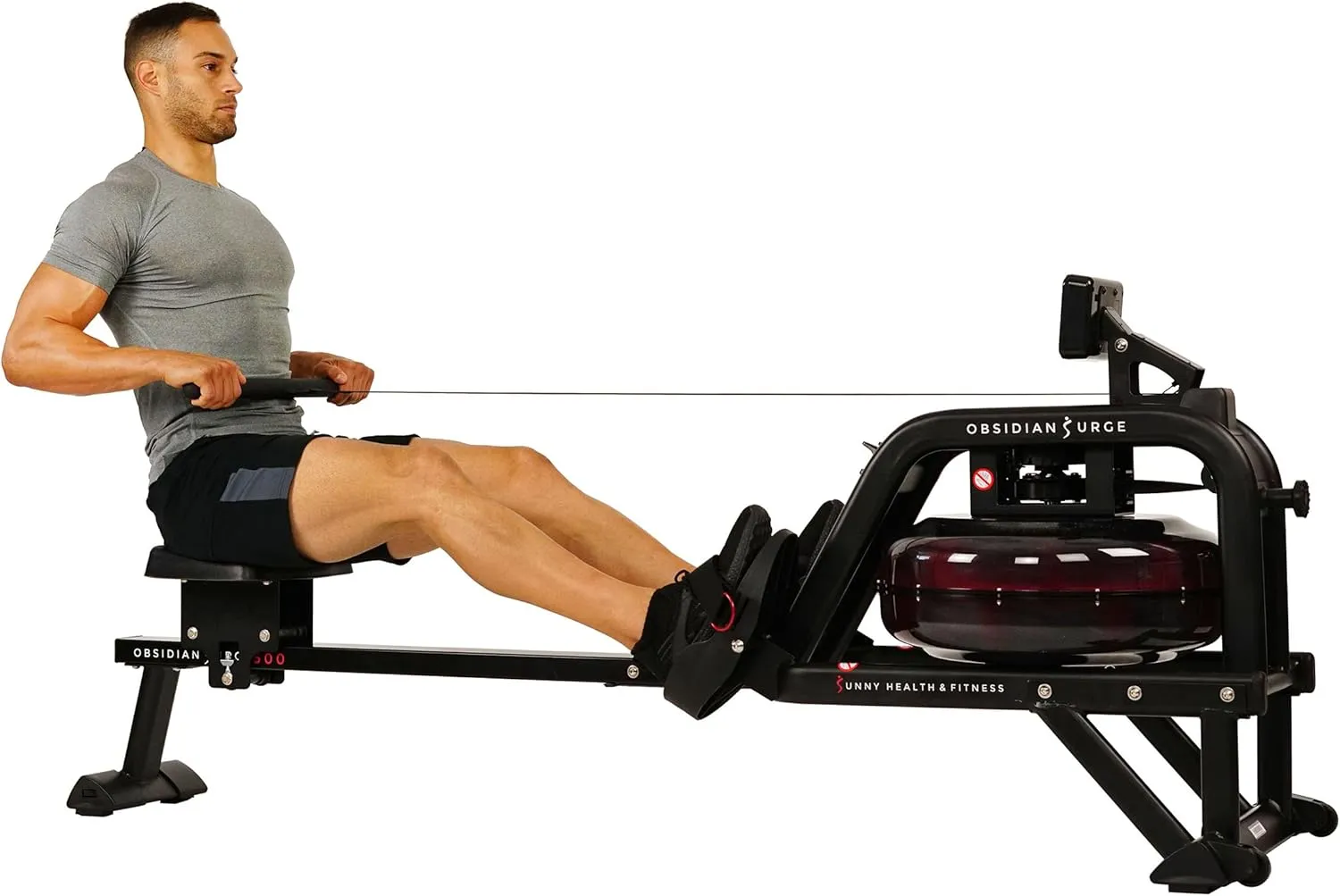 Sunny Health & Fitness Water Rowing Machine with Intense Dynamic Real-Time Resistance, 300 LB Capacity Water Rower Machine with Optional Free SunnyFit App Connectivity for Advanced Workout Metrics