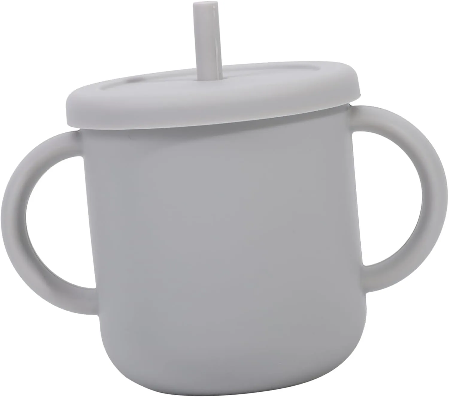 SUPVOX Silicone Straw Cup for Drinking Cup with Handles for Easy Grasp Training Water Bottle for Cold Hot Drinks