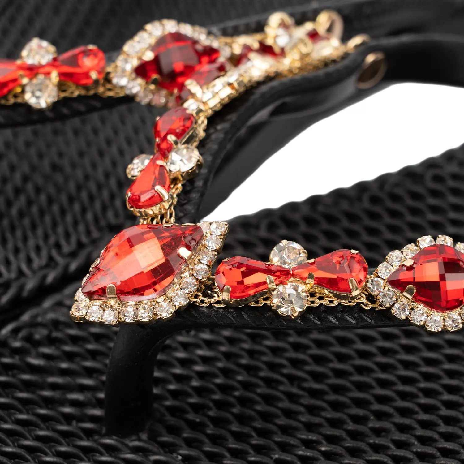Swalker Woman's Sandal Flip Flop With Rhinestone in Recyclable Rubber Sole, Crystal Thong