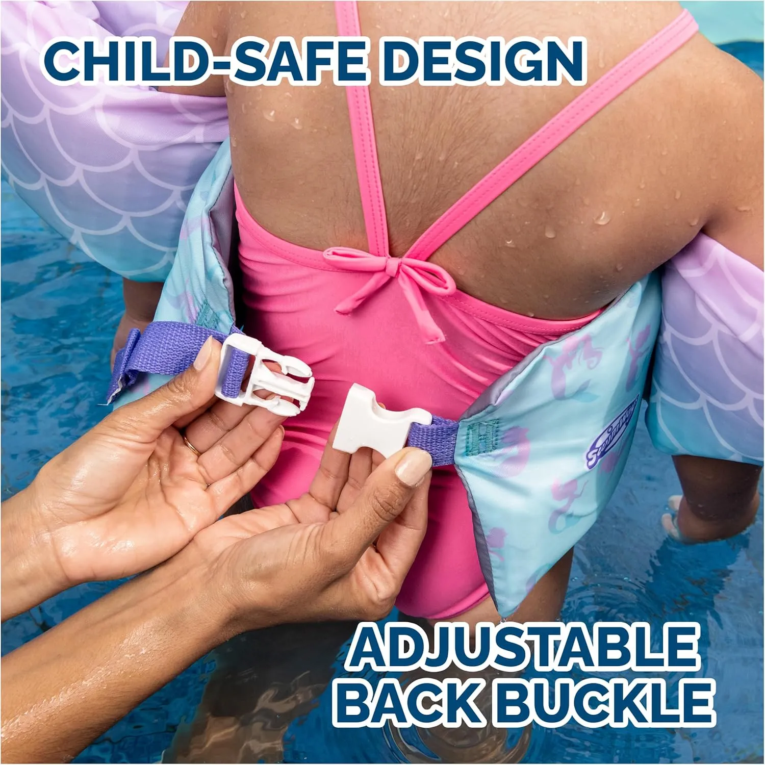 SwimWays Swim Trainer, US Coast Guard Approved Life Vest Kids Swim Vest, Arm Floaties & Life Jackets for Kids 33-55 lbs
