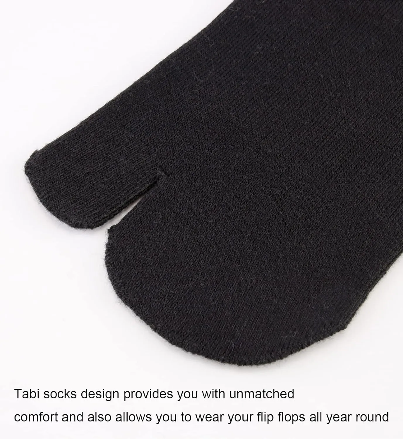 Tabi Socks, Split Toe Flip Flop Socks High Crew for Men and Women Cotton Pack of 4