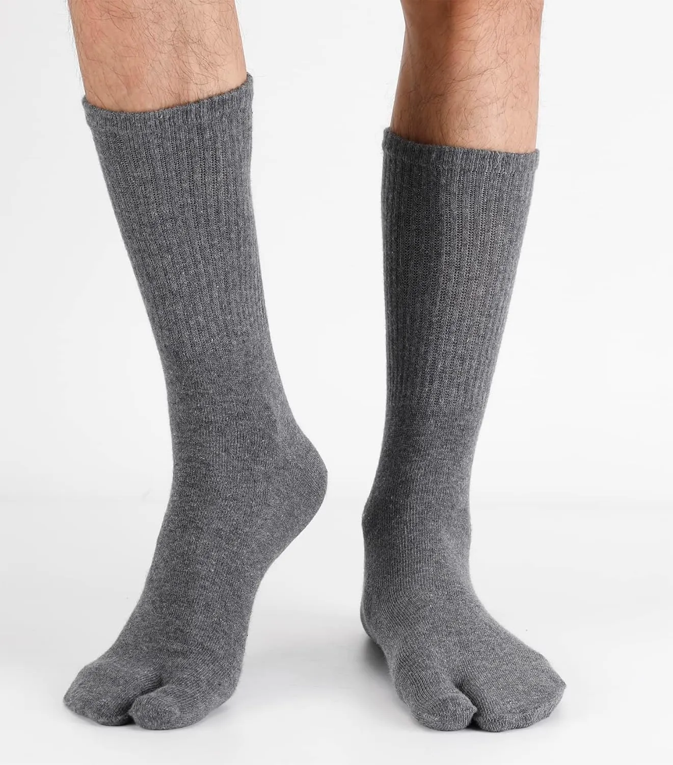 Tabi Socks, Split Toe Flip Flop Socks High Crew for Men and Women Cotton Pack of 4