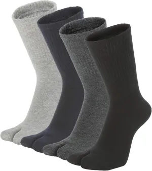 Tabi Socks, Split Toe Flip Flop Socks High Crew for Men and Women Cotton Pack of 4