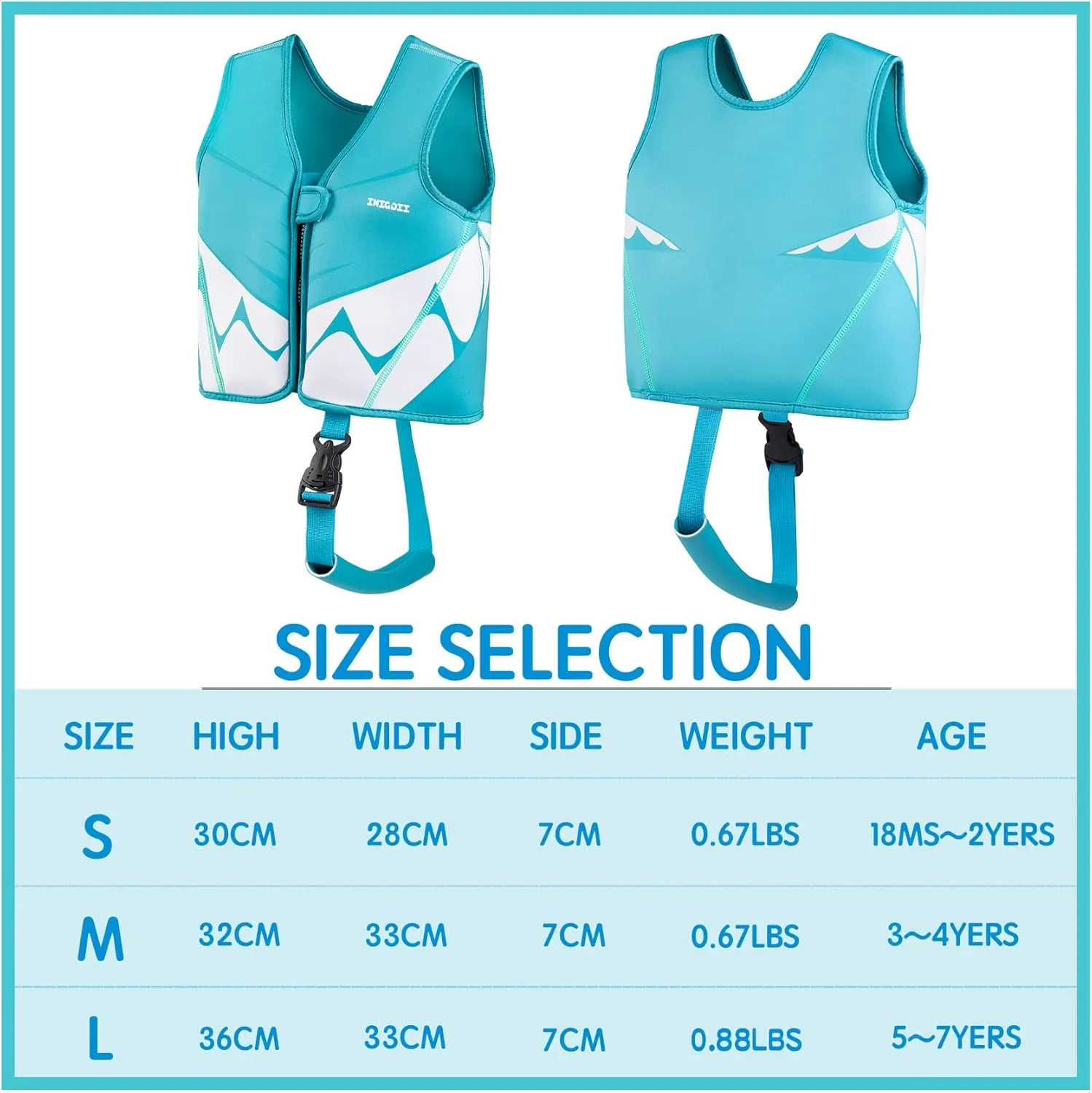Toddler Swim Vest, Swim Jacket for Kids, Infant Swim Trainer Vest with Adjustable Safety Strap