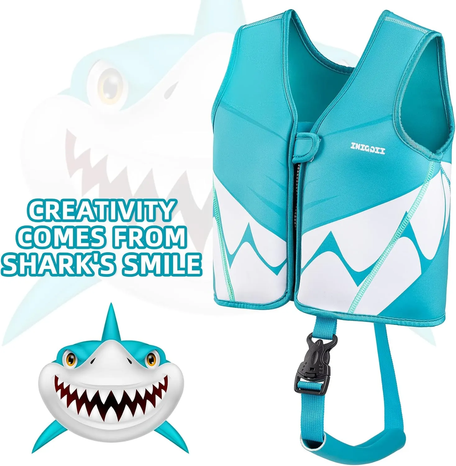 Toddler Swim Vest, Swim Jacket for Kids, Infant Swim Trainer Vest with Adjustable Safety Strap