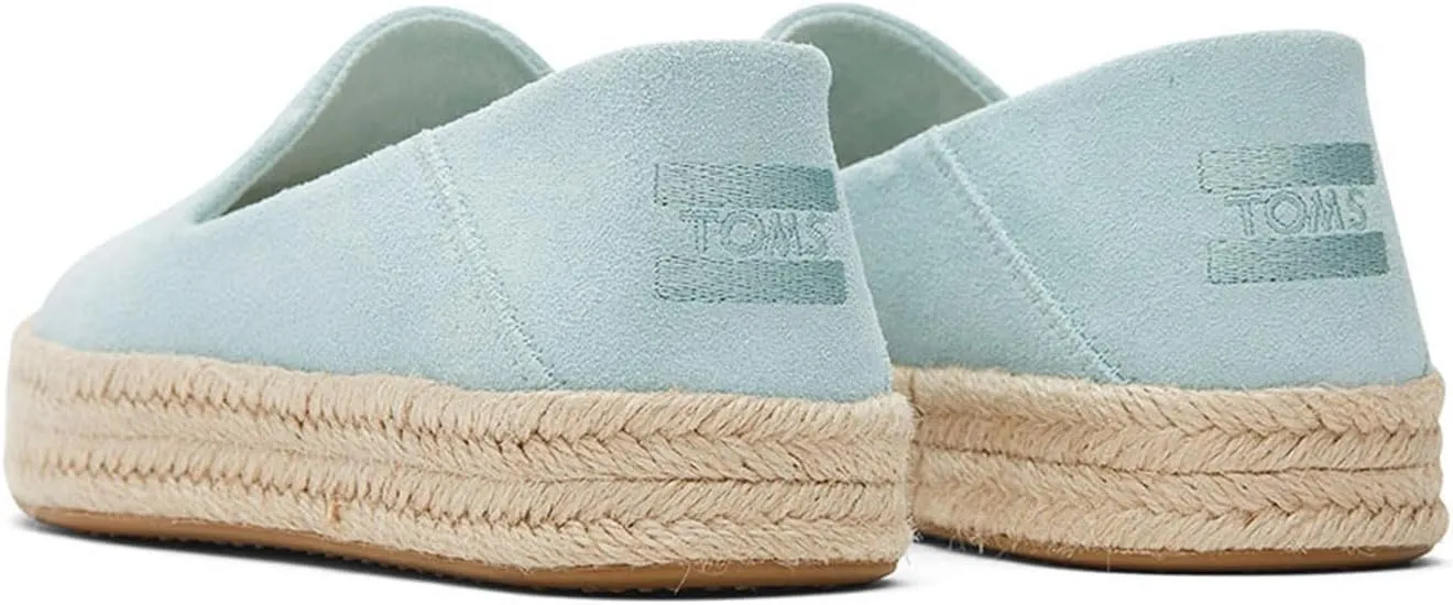 TOMS Womens Carolina Suede Espadrille Slip On Flats Casual - Blue