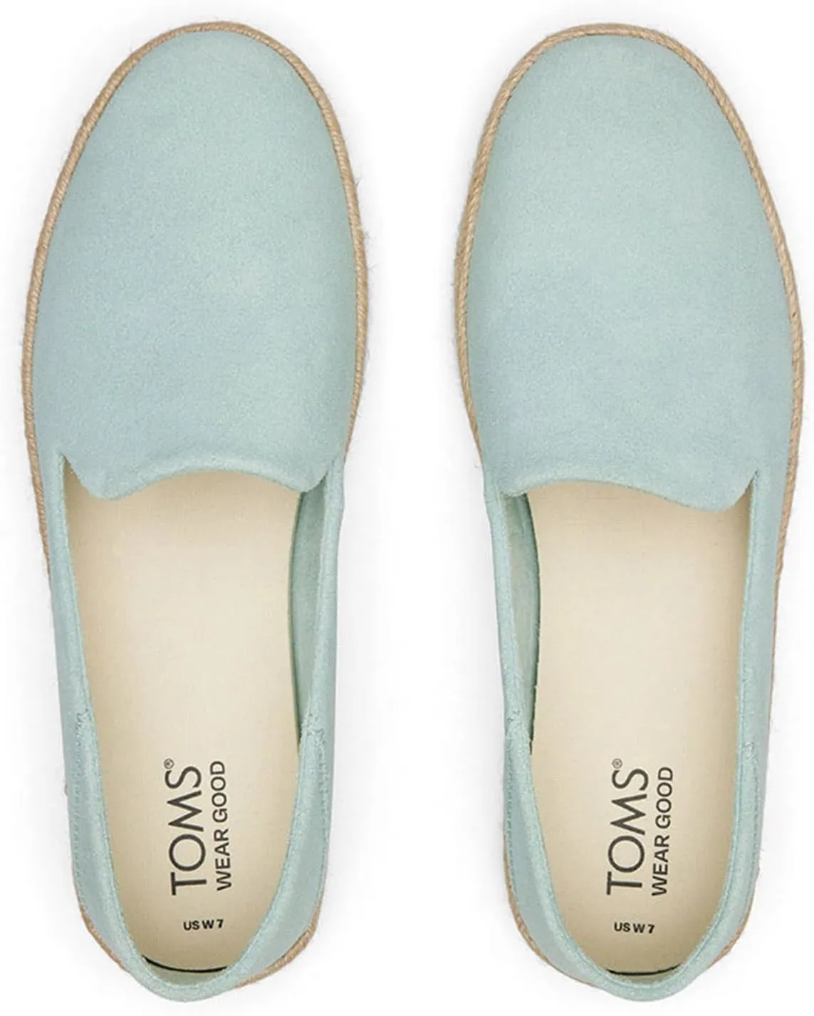TOMS Womens Carolina Suede Espadrille Slip On Flats Casual - Blue