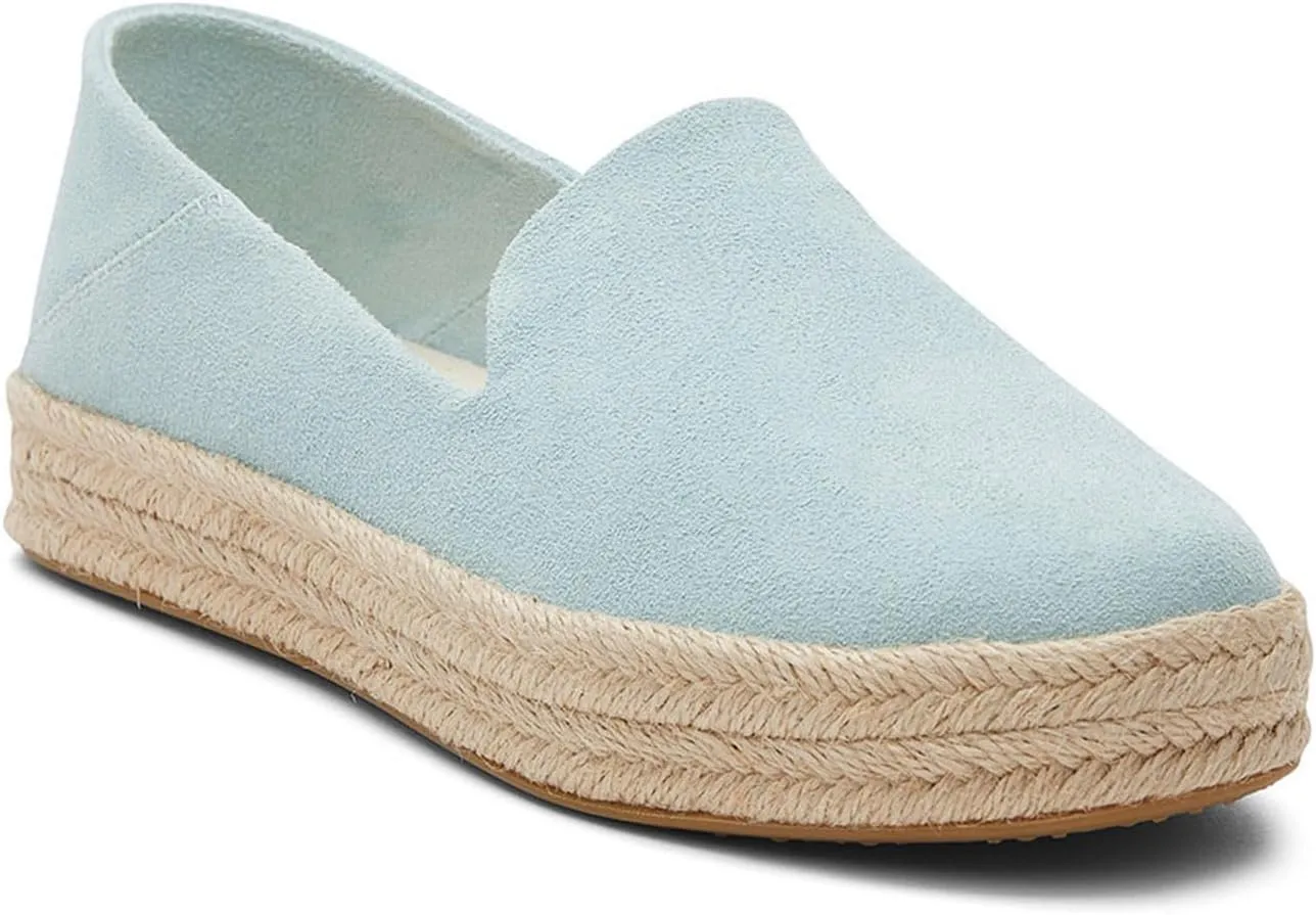 TOMS Womens Carolina Suede Espadrille Slip On Flats Casual - Blue