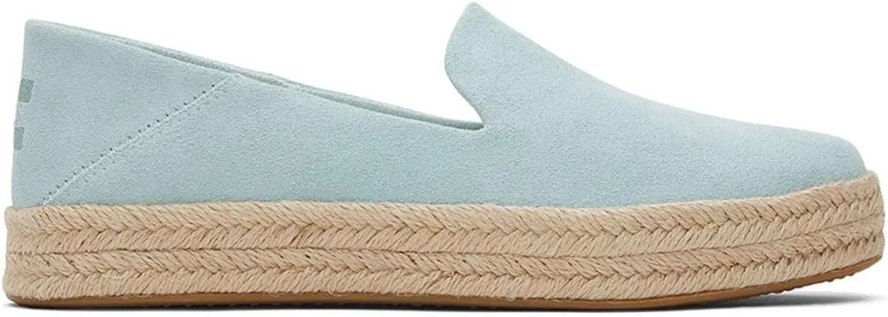 TOMS Womens Carolina Suede Espadrille Slip On Flats Casual - Blue
