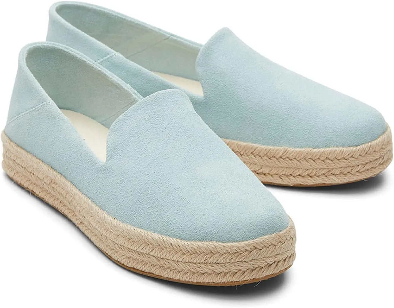 TOMS Womens Carolina Suede Espadrille Slip On Flats Casual - Blue