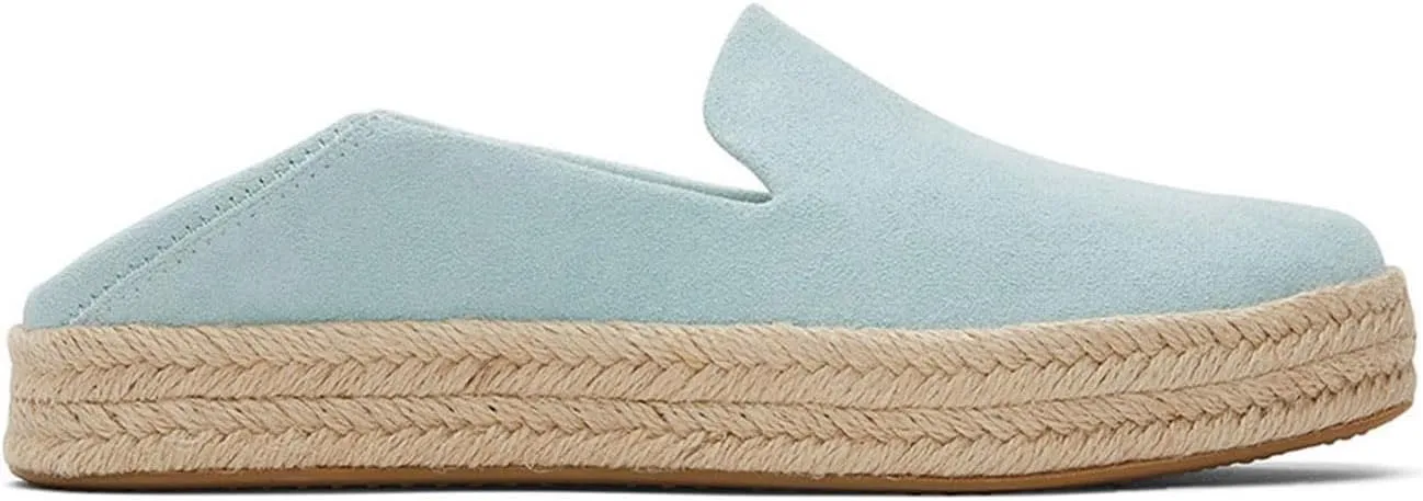 TOMS Womens Carolina Suede Espadrille Slip On Flats Casual - Blue