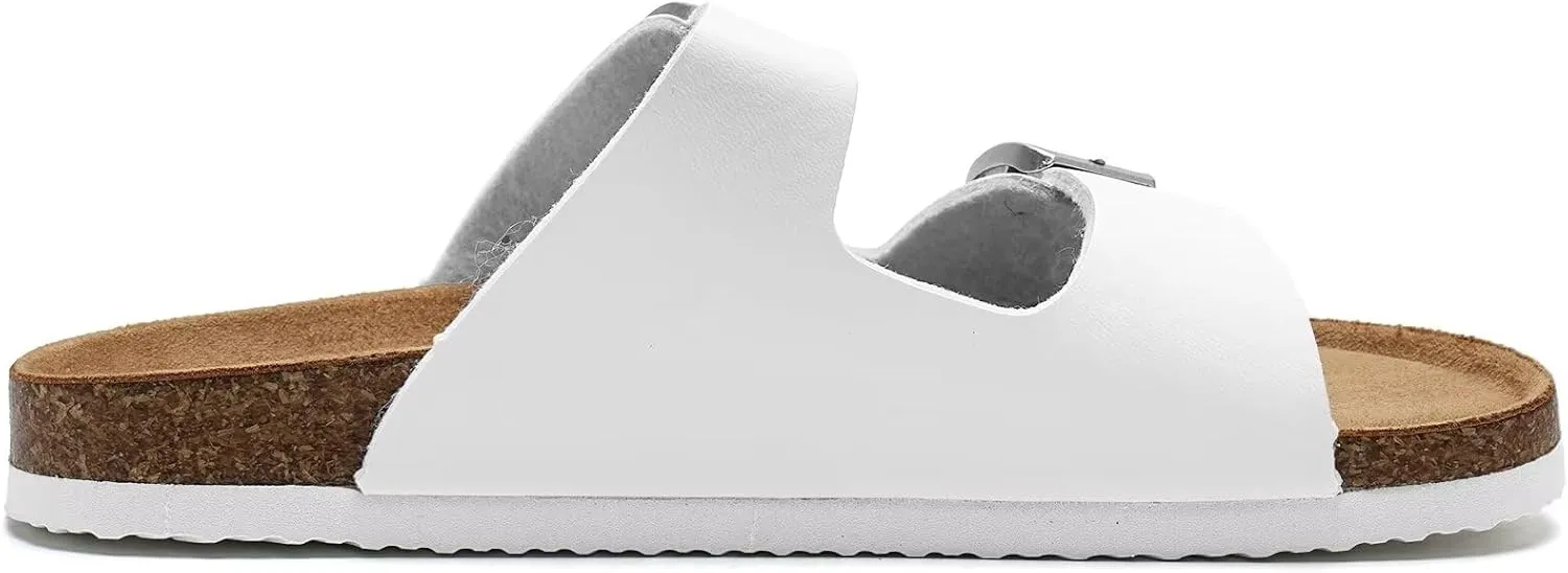 Torotto Kids Sandals Boys Girls Slide Summer Non-slip Cork Glitter Toddler Slippers with Adjustable Straps for Indoor & Outdoor