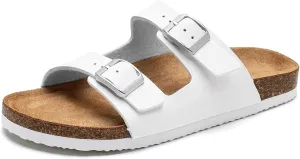Torotto Kids Sandals Boys Girls Slide Summer Non-slip Cork Glitter Toddler Slippers with Adjustable Straps for Indoor & Outdoor