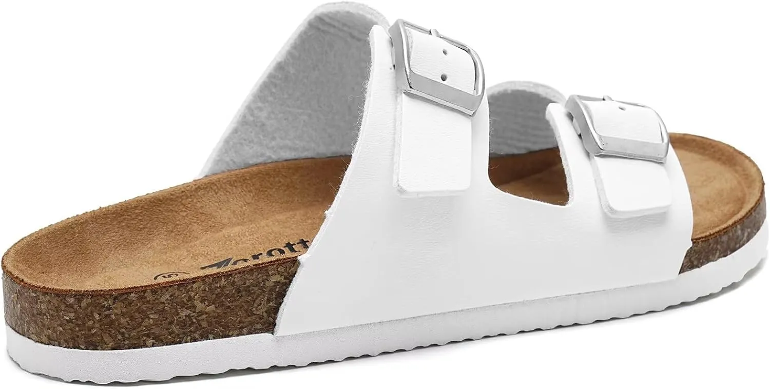 Torotto Kids Sandals Boys Girls Slide Summer Non-slip Cork Glitter Toddler Slippers with Adjustable Straps for Indoor & Outdoor