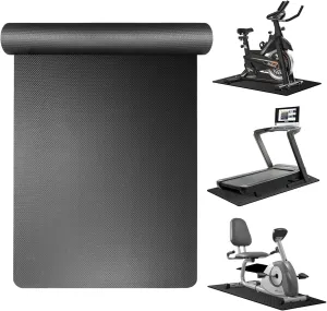 Treadmill Mat Compatible with Peloton Bike, 6mm Thick Exercise Bike Mat for Treadmill and Row Protect Hardwood Floor Carpet
