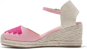 U-lite Womens Espadrille Wedge Sandals Closed Toe Ankle Strap Summer Dress Shoes