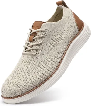 VILOCY Men's Casual Dress Sneakers Oxfords Business Mesh Breathable Walking Shoes Tennis Comfortable