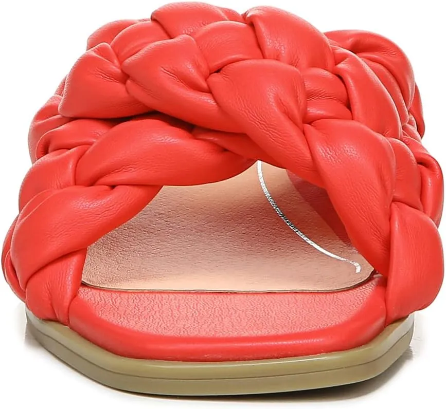 Vionic Women's Poppy Braided Vio-Motion Insole Slide Sandal- Supportive Dressy Flat Sandals That Includes an Orthotic Insole and Cushioned Outsole for Arch Support, Medium and Wide Fit, Sizes 5-11