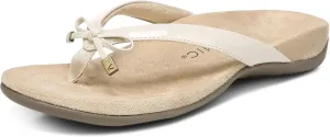 Vionic Women's Rest Bella Toe Post Sandal- Supportive Ladies Orthotic Sandals that include Three Zone Comfort with Arch Support- Flip Flop for Ladies, Medium and Wide Width Size 5-12, Cream, 5 UK