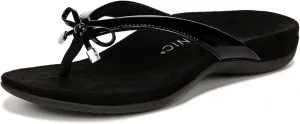Vionic Women's Rest Bella Toe Post Sandal- Suppportive Ladies Orthotic Sandals that include Three Zone Comfort with Arch Support- Flip Flop for Ladies, Medium and Wide Width Size 5-12 Black 6 Medium US