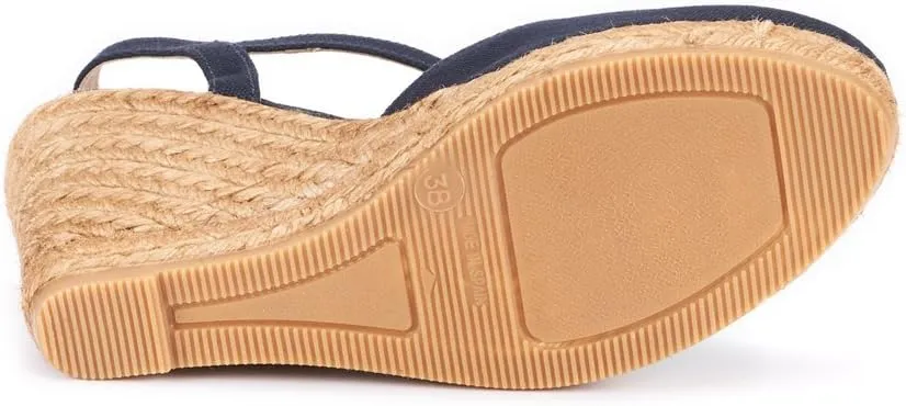 VISCATA Peratallada Canvas Wedge with Ankle Strap Handmade 3 ½” Heel Women's Sandals with Breathable Cotton Canvas and 100% Natural Jute Midsole for all Casual Occasions